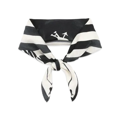 AMI PARIS Silk Place Des Victoires Scarf "Black"