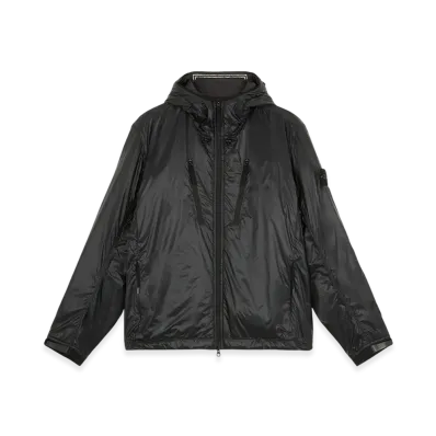 Stone Island Q0425 Pertex Quantum Made From Netplus with Primaloft Insulation Technology Light Packable Blouson with Hood - 24FW "Black"