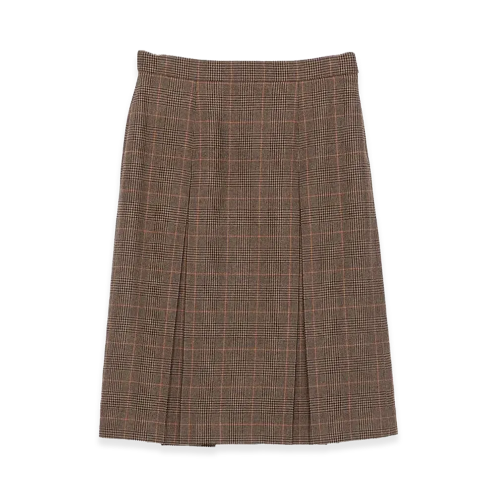 Saint Laurent Women's Jupe Lainage Pdg Léger "Brown"