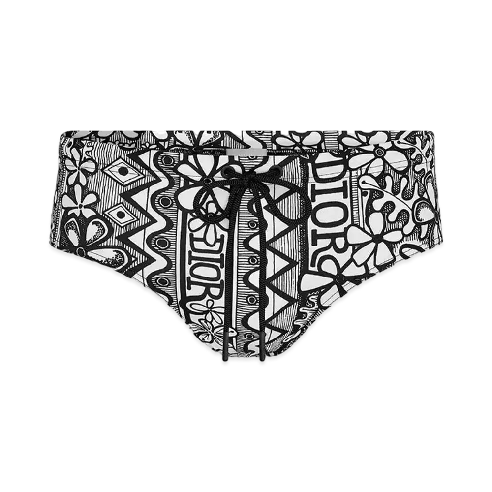 Dior x Shawn Stussy Swim Briefs "Black/White"