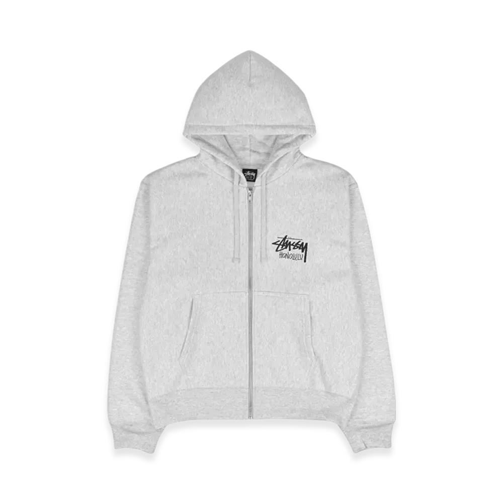 Stussy Stock Honolulu Zip Hoodie "Ash Heather"