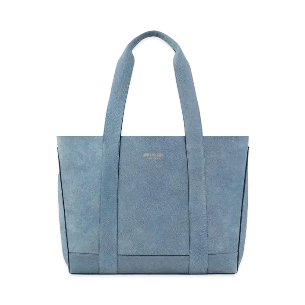 Aime Leon Dore Denim Printed Leather Tote Bag "Light Blue"