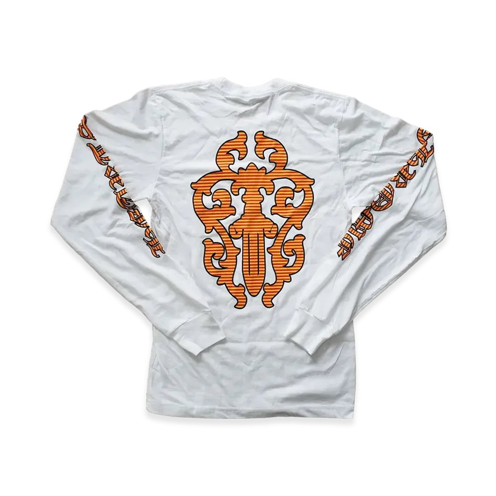 Chrome Hearts Dagger Back Print Pocket L/S T-Shirt "White/Orange"