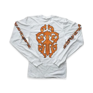 Chrome Hearts Dagger Back Print Pocket L/S T-Shirt "White/Orange"