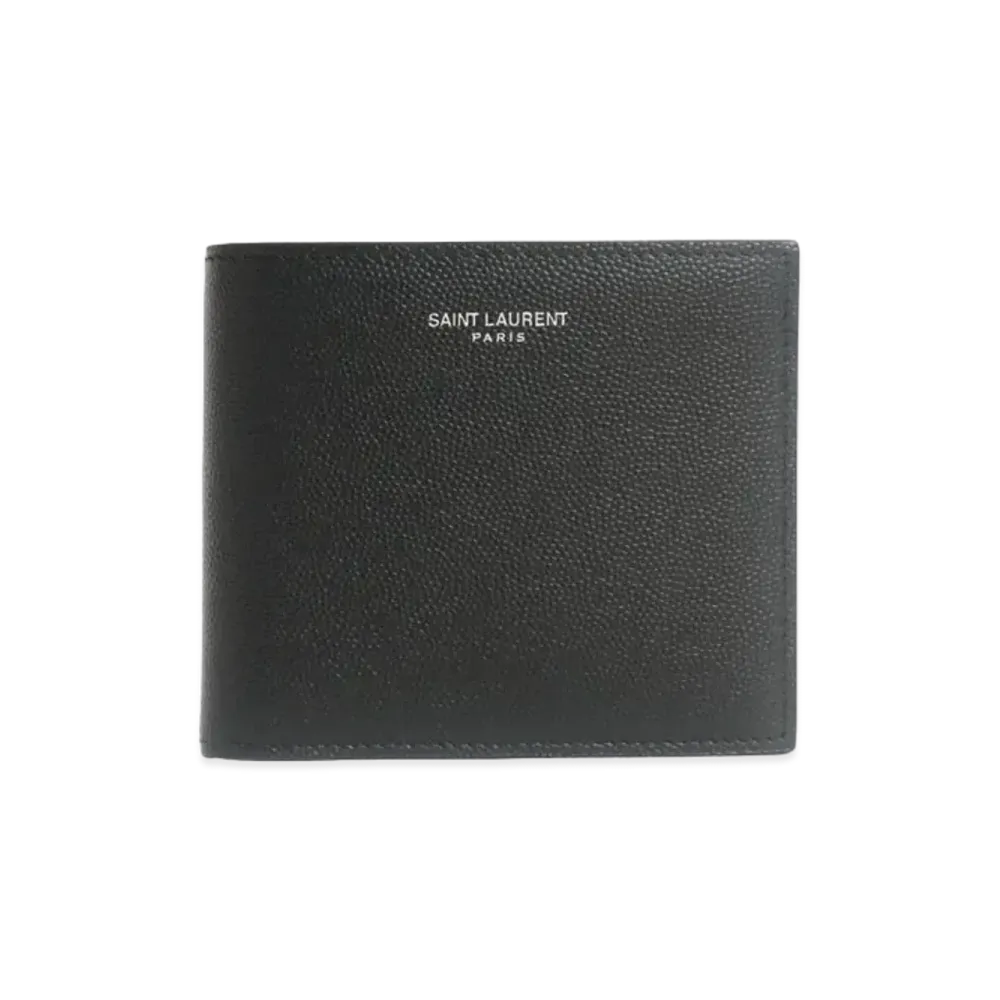 SAINT LAURENT Saint Laurent Paris East/West Wallet In Grain De Poudre Embossed Leather "Black"