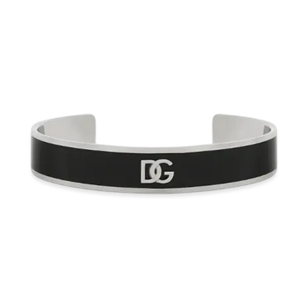 DOLCE&GABBANA Enameled Bracelet With DG Logo "Black"