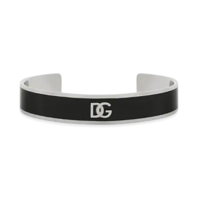 DOLCE&GABBANA Enameled Bracelet With DG Logo "Black"