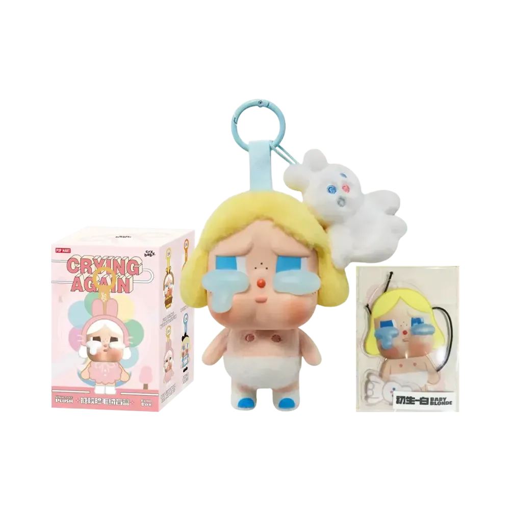 POP MART CRYBABY Crying Again Series Face Plush BABY BLONDE (Super Secret)