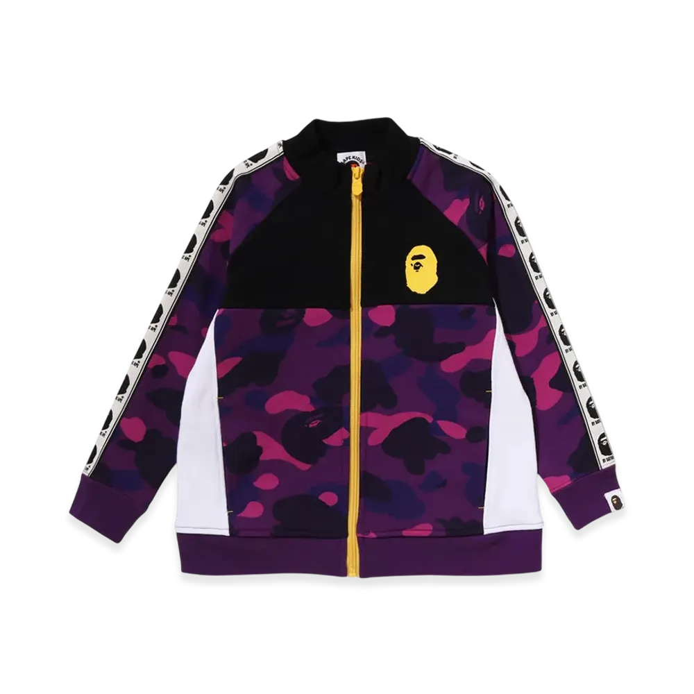 A BATHING APE Color Camo Bape Tape Track Jacket (Kids) "Purple"