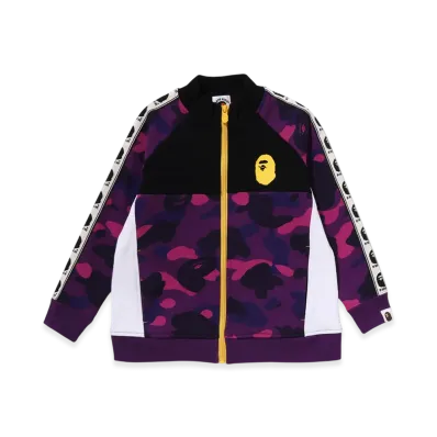 A BATHING APE Color Camo Bape Tape Track Jacket (Kids) "Purple"
