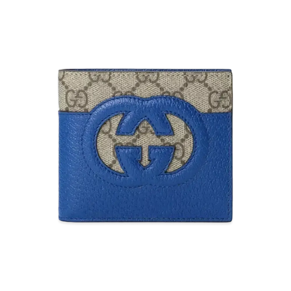 GUCCI Coin Wallet With Cut-out Interlocking G "Blue"