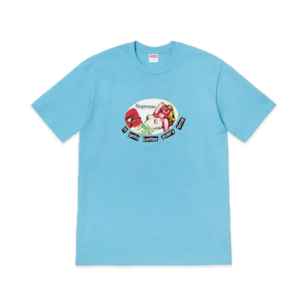 シュプリーム イット ゲッツ ベター エブリタイム Tシャツ "ライト スレート"