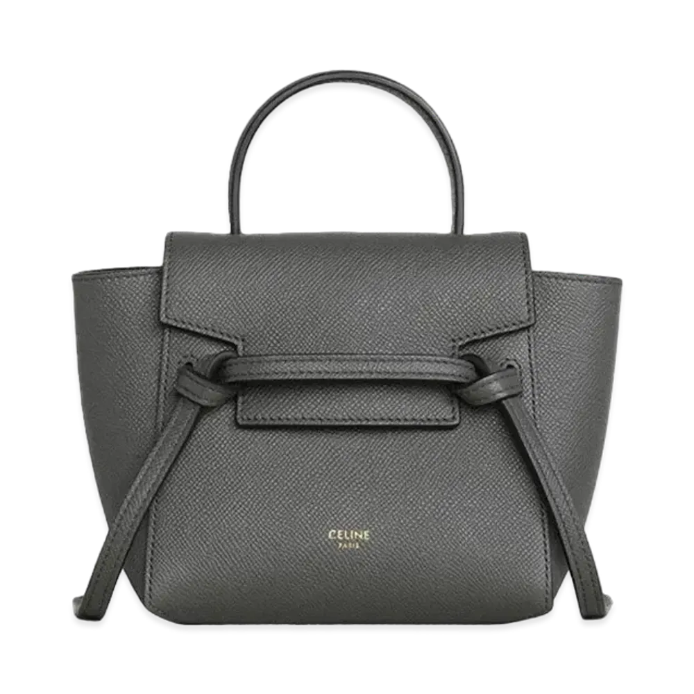 CELINE Pico Belt Bag in Grained Calfskin "Grey"