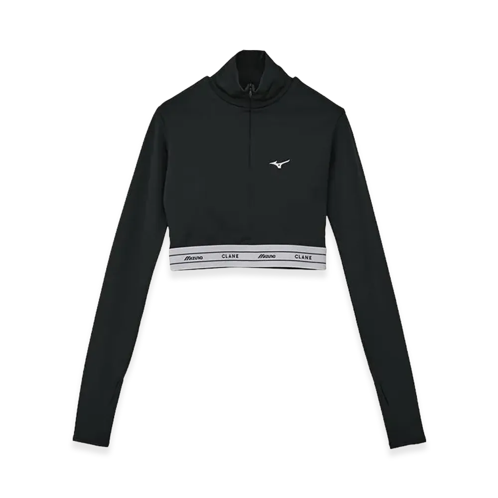 CLANE x Mizuno Half Zip Long Sleeve Tops "Black"