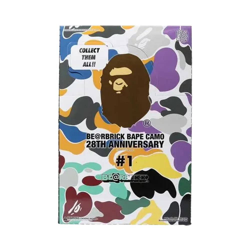 Bearbrick A BATHING APE® 28TH ANNIVERSARY CAMO 100% BOX #1 24 set