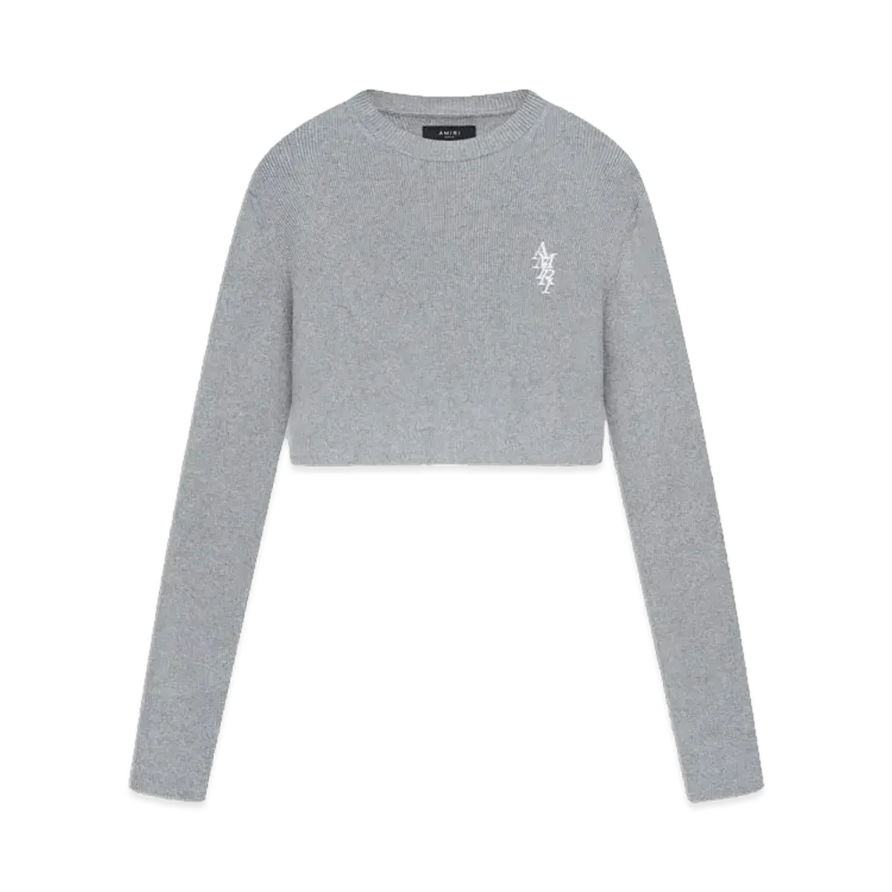AMIRI Stack Cropped Crewneck "Grey"
