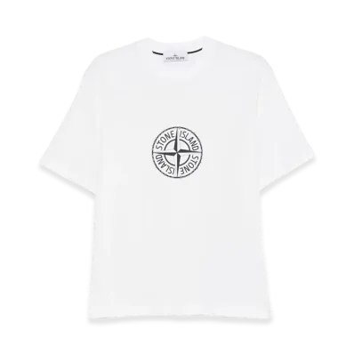 Stone Island `all Around Compass` Print Regular Fit T-Shirt "White"