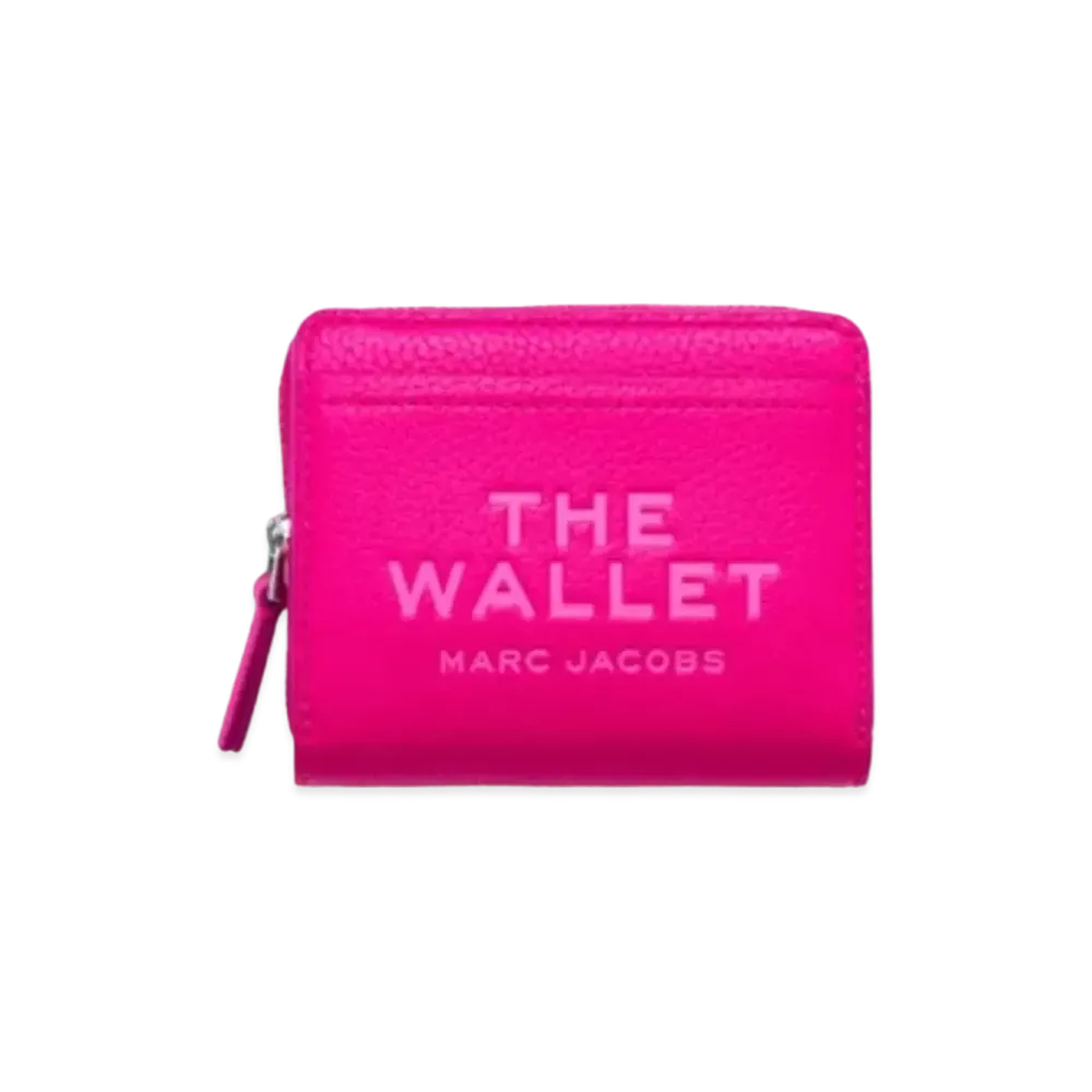 Marc Jacobs The Leather Compact Wallet Mini "Hot Pink"