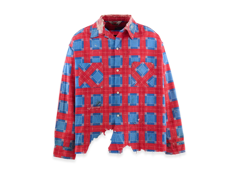 SAINT Mxxxxxx Print Check Shirt "Blue/Red"