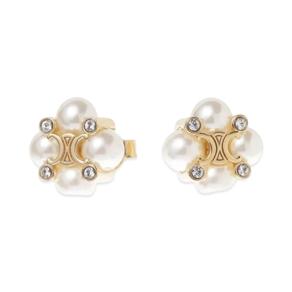 CELINE Les Perles Studs "Gold/Ivory"