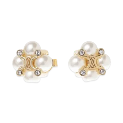 CELINE Les Perles Studs "Gold/Ivory"
