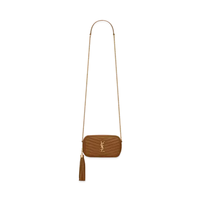 Saint Laurent Lou Mini Bag In Grain De Poudre Embossed Leather "Dark Natural"