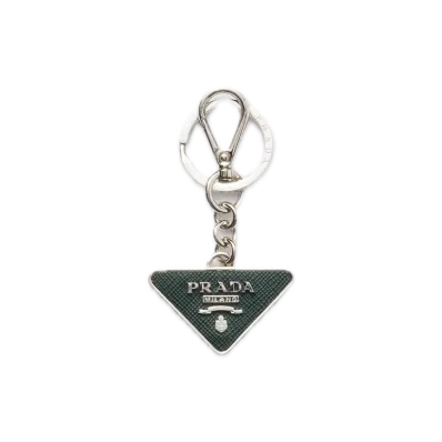 PRADA Saffiano Leather Keyring "Dark Green"