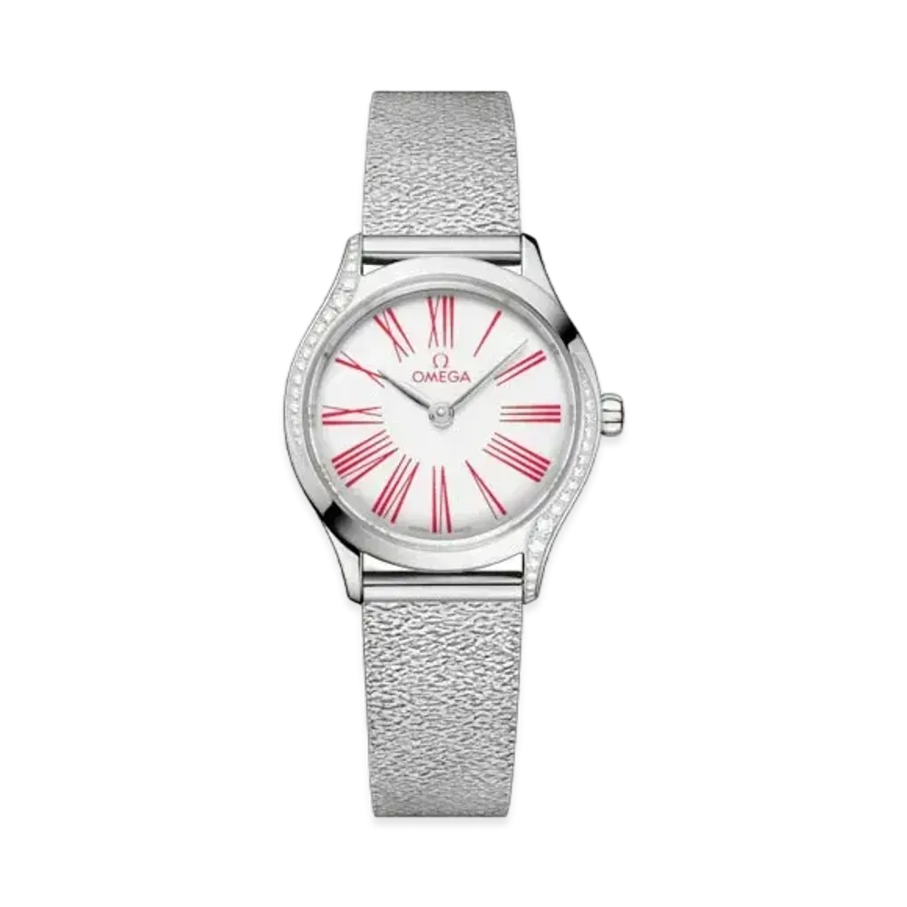 OMEGA De Ville Mini Tresor Diamonds 26MM "Stainless Steel/White/Red" 428.15.26.60.04.003