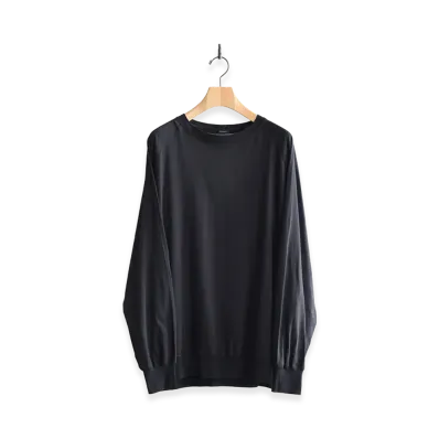 COMOLI Thin Cotton Crew Neck "Black"