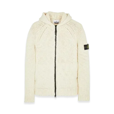 Stone Island 544D4 Handmade Feel Hooded Knit Cardigan - 23FW "Stucco"