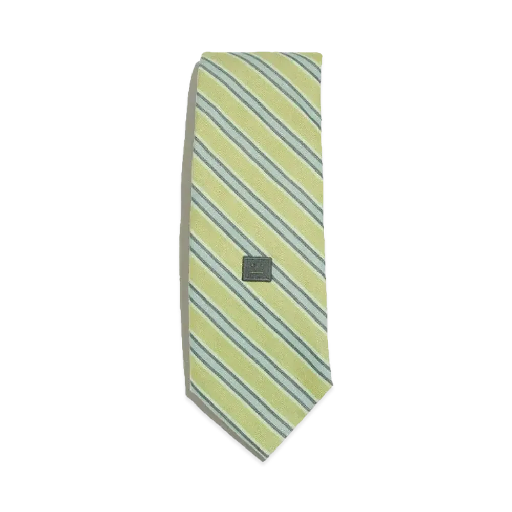 Acne Studios Micro Face Logo Tie "Bright Green/Dark Green"
