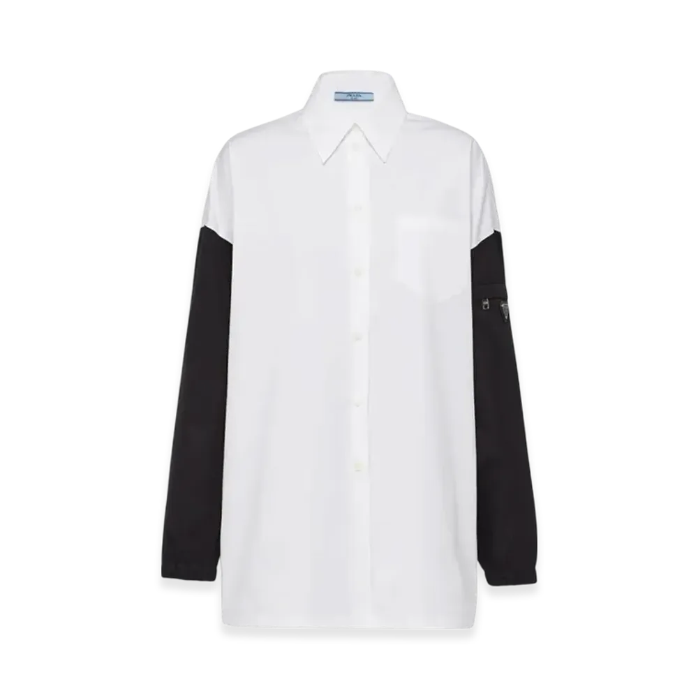 PRADA Women's Poplin Shirt "White/Black"