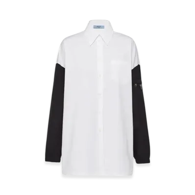PRADA Women's Poplin Shirt "White/Black"