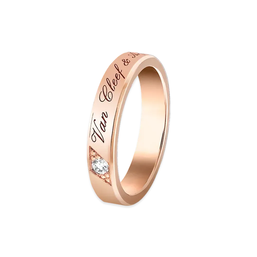 Van Cleef & Arpels Toujours Signature etoiles wedding band 4mm "18K Rose gold/Diamond"