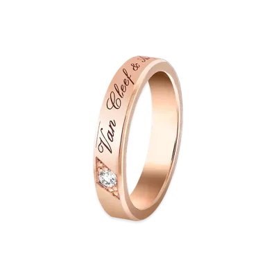 Van Cleef & Arpels Toujours Signature etoiles wedding band 4mm "18K Rose gold/Diamond"