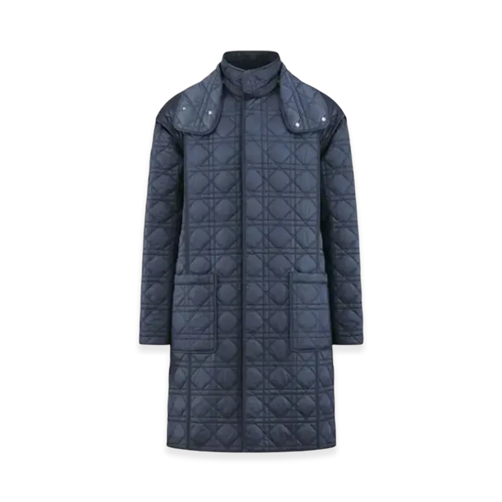 Dior Cannage Technical Fabric Coat "Anthracite Grey"