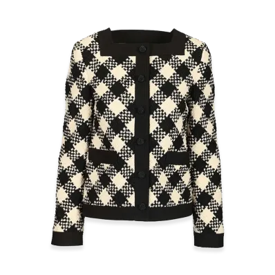 Valentino Women's Damier Checked Boucle Tweed Jacket "Multicolor"