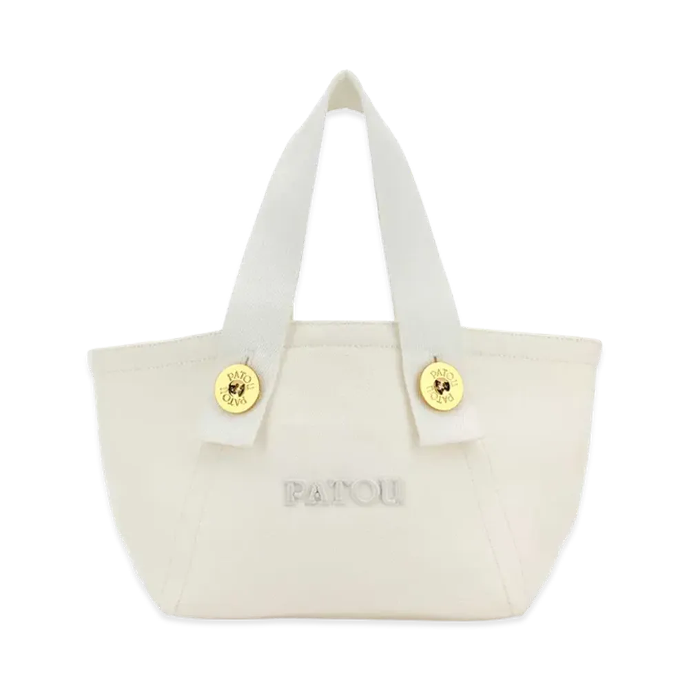 PATOU Women's Canvas Trapeze Handbag "White"