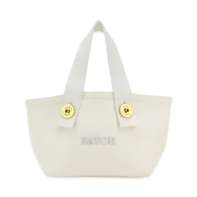 PATOU Women's Canvas Trapeze Handbag "White"