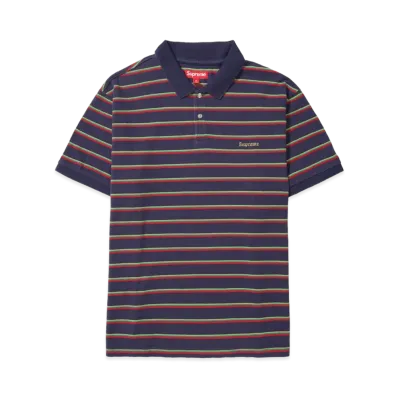 Supreme Washed Stripe Polo "Navy"