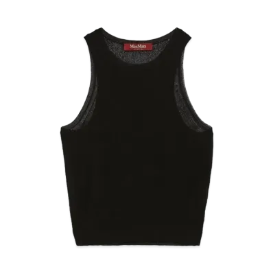 Max Mara Kristin Viscose Crepe Yarn Knit "Black"
