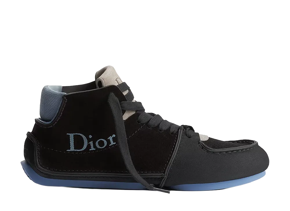 Dior Roadie Lace-Up Boot in Nubuck and Suede Calfskin "Black"