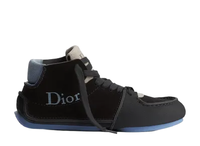 Dior Roadie Lace-Up Boot in Nubuck and Suede Calfskin "Black"