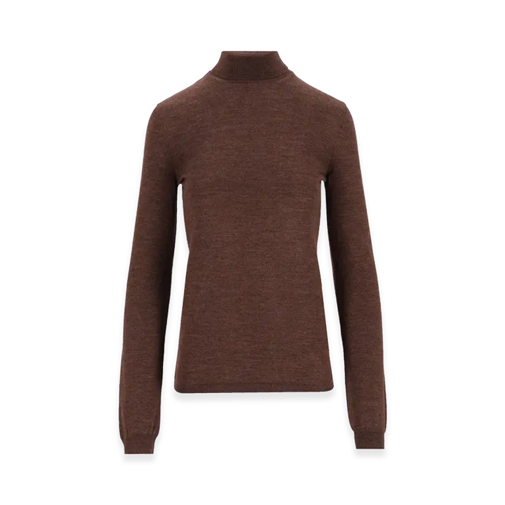 Maison Margiela Women's Wool and Silk Turtleneck "Brown"