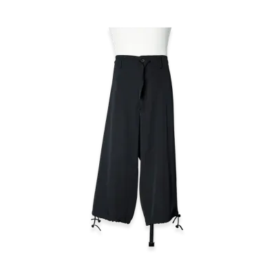 Yohji Yamamoto POUR HOMME Wool Gabardine Wide Pants "Black"