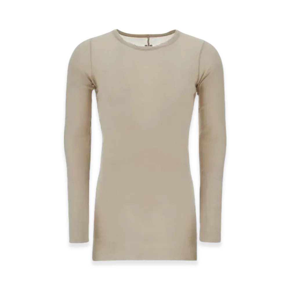 Rick Owens Porterville Rib L/S T-Shirt in Mini Rib Jersey "Pearl"
