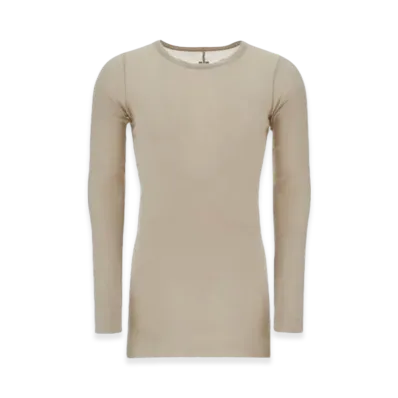 Rick Owens Porterville Rib L/S T-Shirt in Mini Rib Jersey "Pearl"