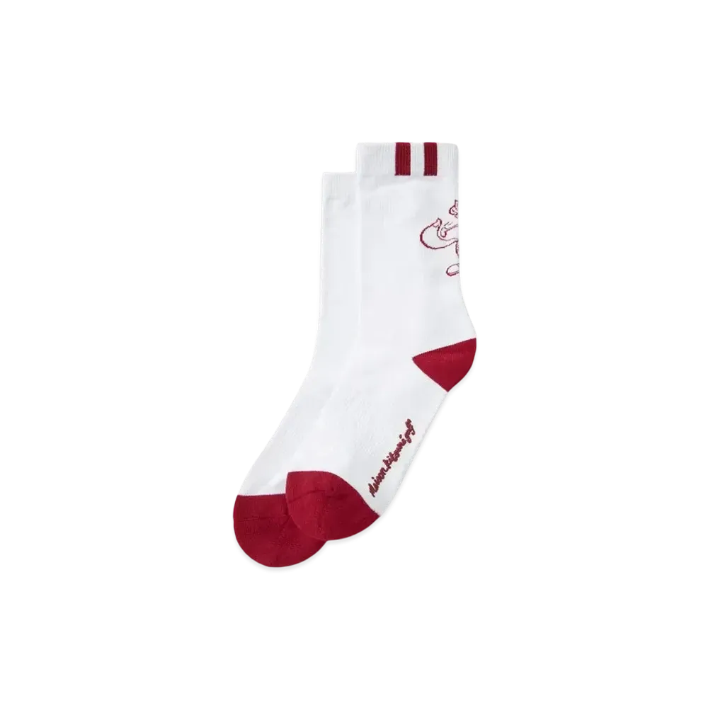 Maison Kitsune Golf Swing Fox Crew Socks "Burgundy"