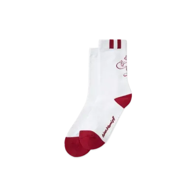 Maison Kitsune Golf Swing Fox Crew Socks "Burgundy"