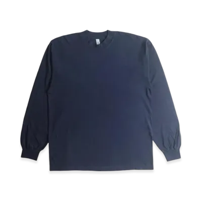 Los Angeles Apparel 6.5OZ Garment Dyed Crew Neck Long Sleeve T-Shirt "Navy"